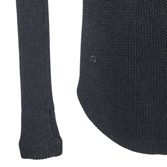 Lululemon Cabin Yogi Long Sleeve Tunic Sweater Sz 2 Black Knit Thumbholes Capsul - Picture 4 of 9